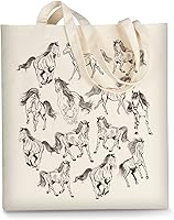 Vista 13 de Bolsa de lona AUSVKAI estética para mujer, lindas bolsas de tela reutilizables de algodón para compras, playa, comestibles