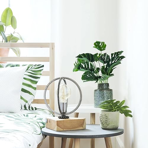 Miniatura 2 de RECUTMS Plantas artificiales de hojas de palmera de imitación grandes tropicales Monstera hoja de tortuga para interiores y exteriores, resistente a