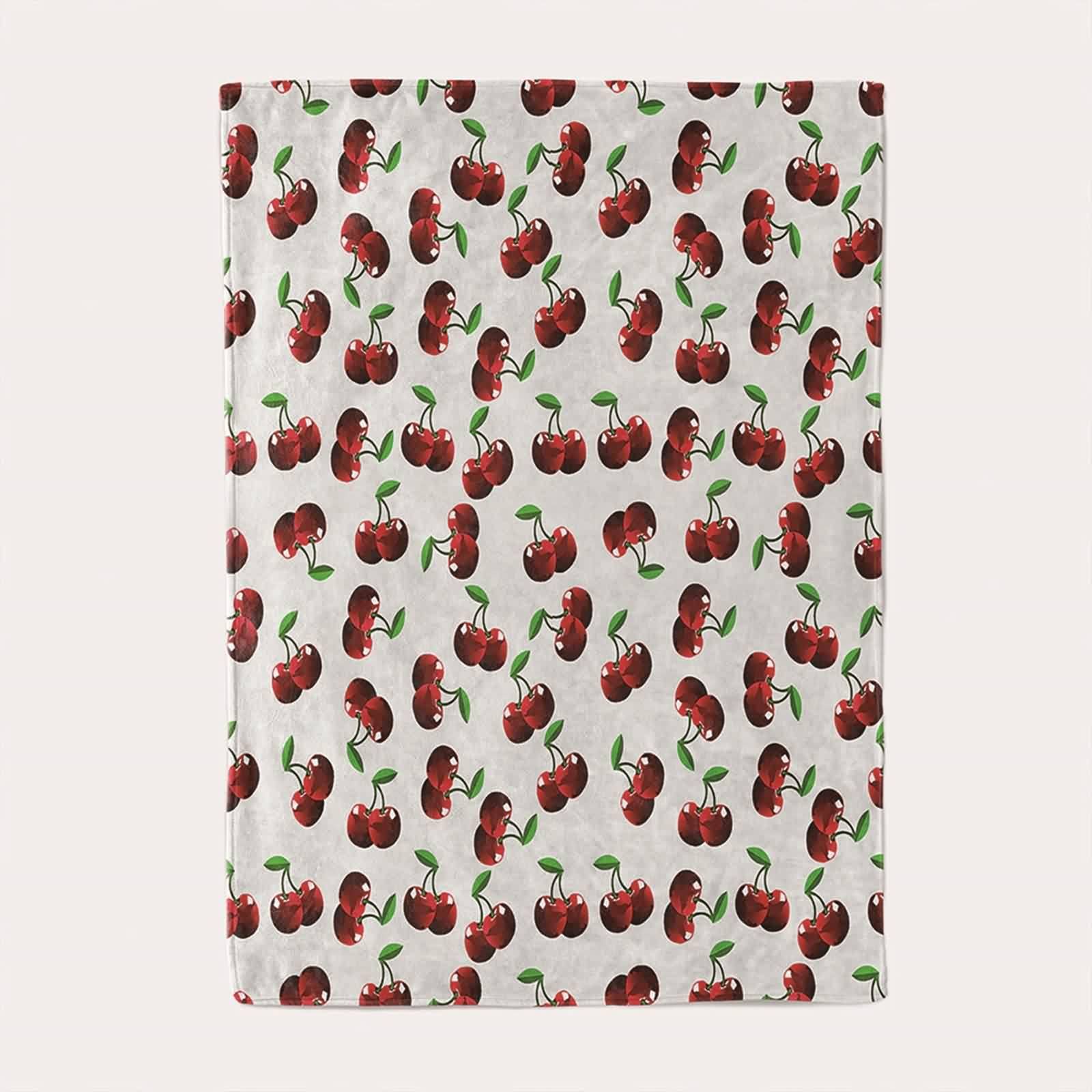Kuscheldecke Grün 150x200, Wohndecke Warm Flanell Rot Kirschblatt Flanelldecke Blanket Weich Kuschelig Sofa Bett Geschenk