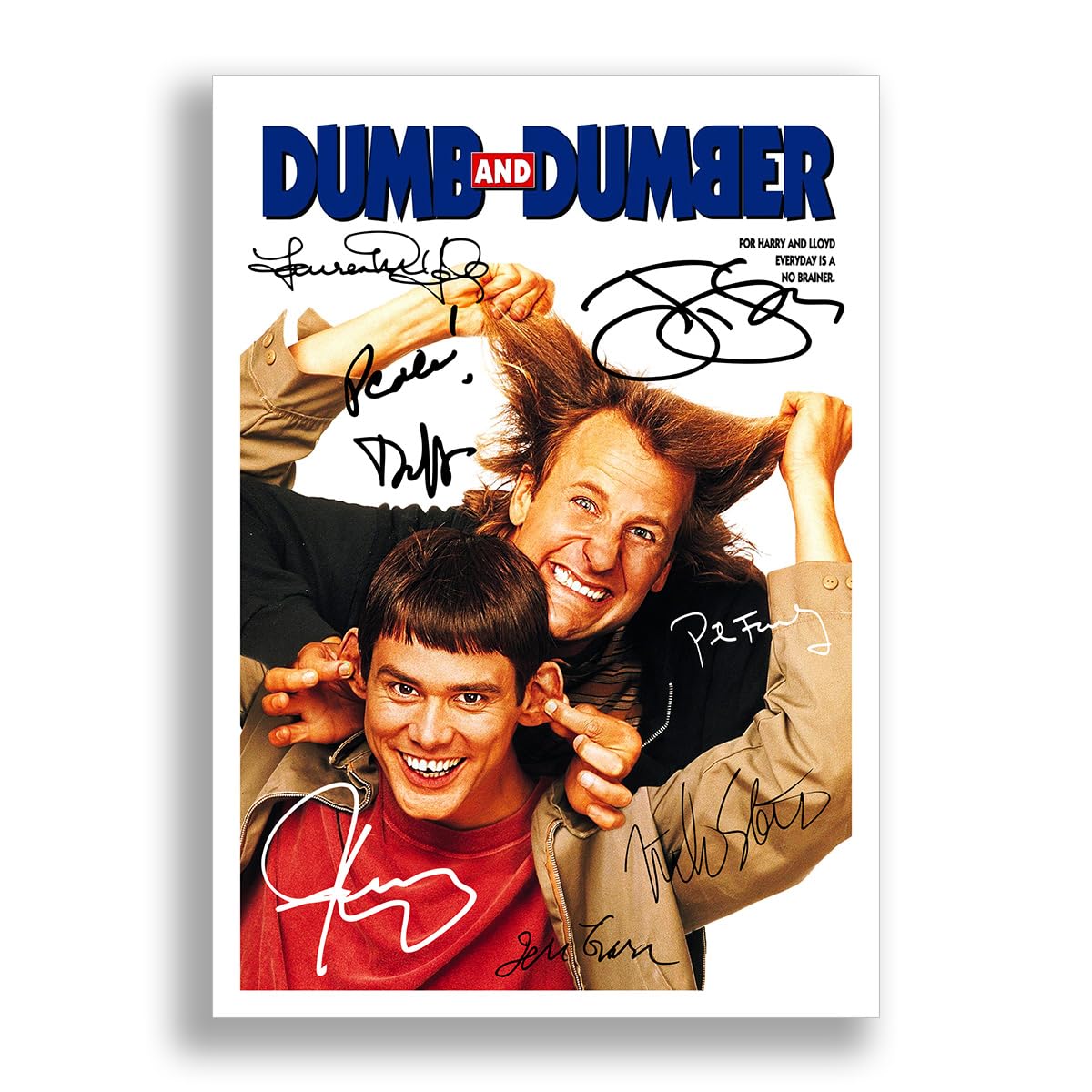 Mounted Gifts Dumb And Dumber Cast Signed A4 Poster Photo Print Framed Autograph Gift Movie Film Jim Carrey Jeff Daniels (POSTER ONLY)