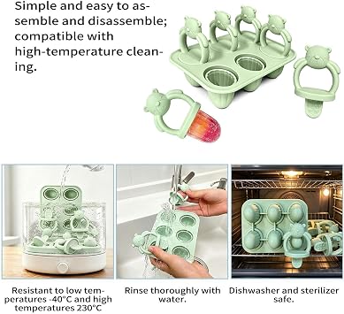 Ice Cream Mold Non-Stick Silicone Freezer Tray