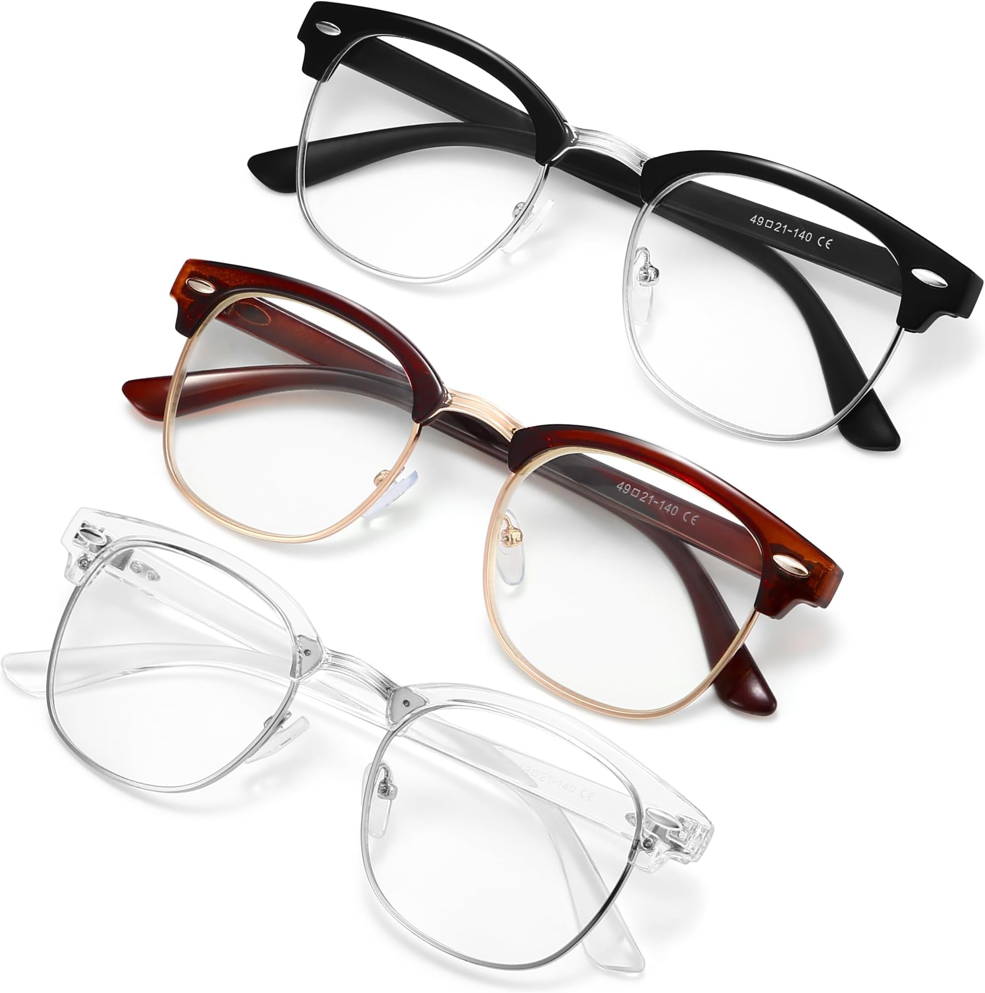 racico Blue Light Glasses for Men & Women - Mixed Material + Metal Frames with UV Protection Coating