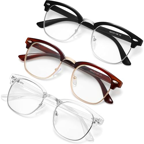 racico Blue Light Glasses for Men & Women - Mixed Material + Metal Frames with UV Protection Coating