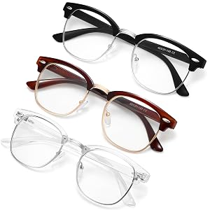 racico Blue Light Glasses for Men Women - Mixed Material Metal Frames with UV Protection Coating