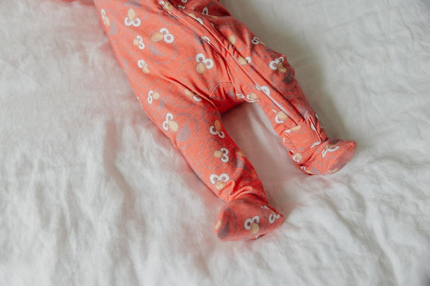 Copper Pearl Zip-Up Footie Baby Pajamas: Ultra-Soft Boys & Girls Pajamas, Premium Knit Fabric in Stylish Prints, Tag-Free with Two-Way Zipper, Newborn to 24 Months, Elmo - Image 4