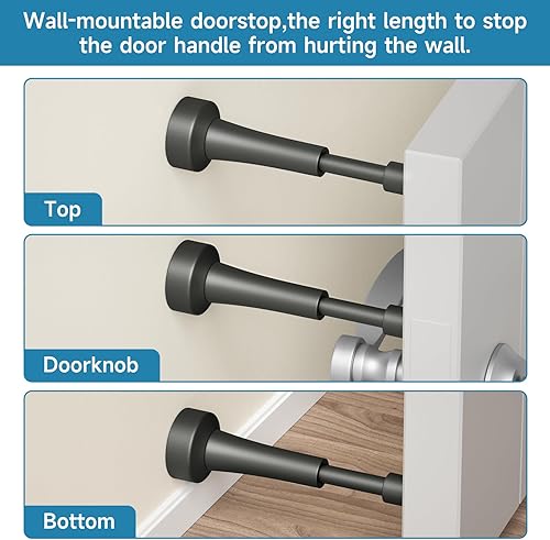 Miniatura 7 de 2 topes de puerta de resorte, topes de puerta de aluminio para parte inferior de la puerta, tecnología de absorción de golpes hidráulicos, pistola