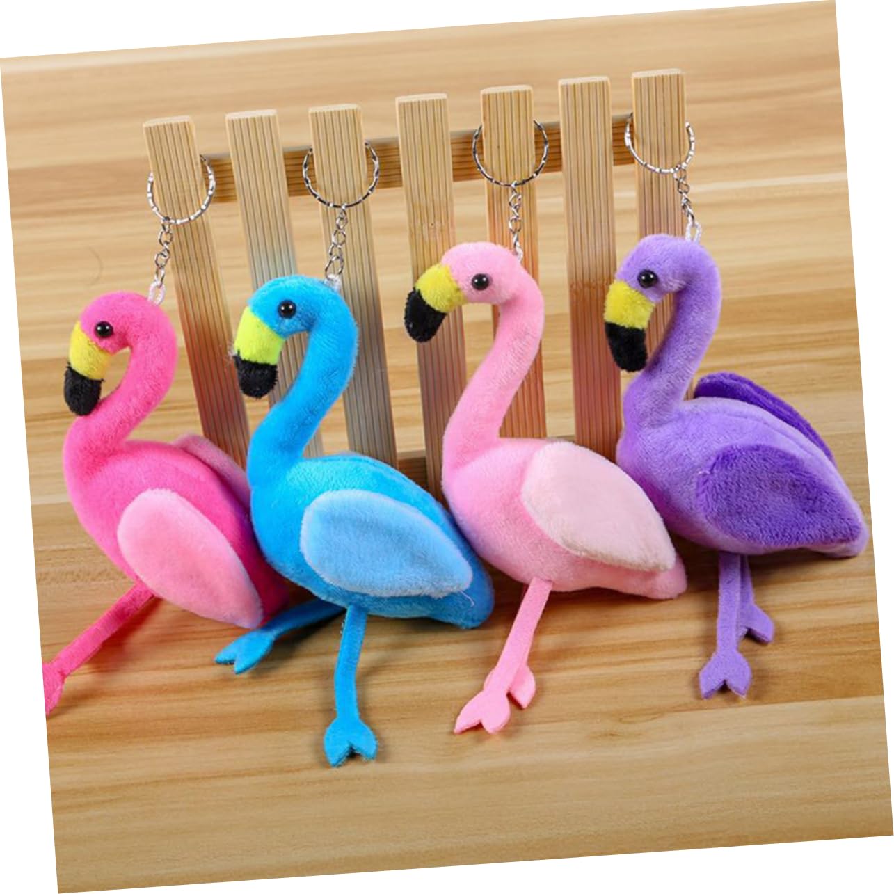 ibasenice 12 Piezas encantos Colgantes Tropicales Bandeja de Bola de Masa hervida Decoraciones de Pastel de niña Llavero Flamenco Regalo Creativo llaveros Dibujos Animados Colgante de Bolsa