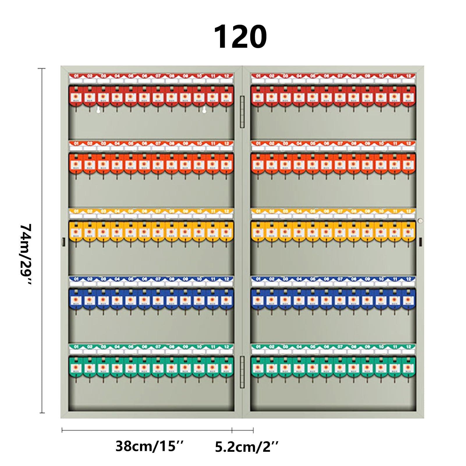 Boîte de rangement murale pour clés - Boîte de rangement en métal pour clés - Pour la gestion des biens et les concessionnaires automobiles - Boîte de rangement sécurisée avec serrure à combinaison