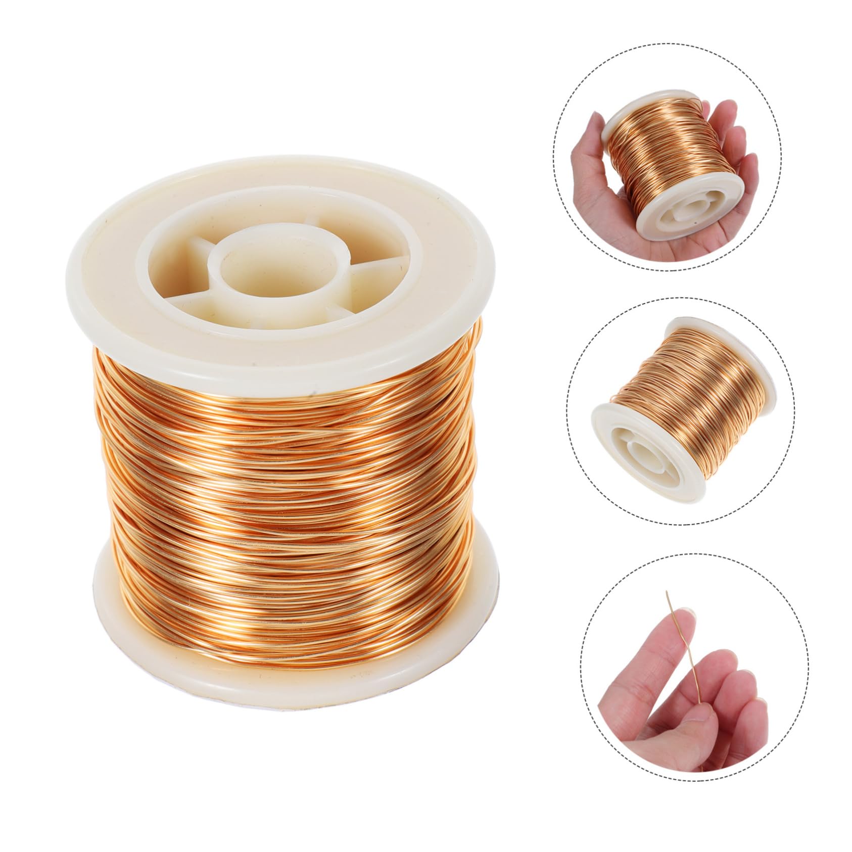Filo di Rame Color Oro per Creazione Gioielli, Grande Bobina | Accessori per Capelli e Intreccio di Fili, Materiale Termoretraibile Incluso