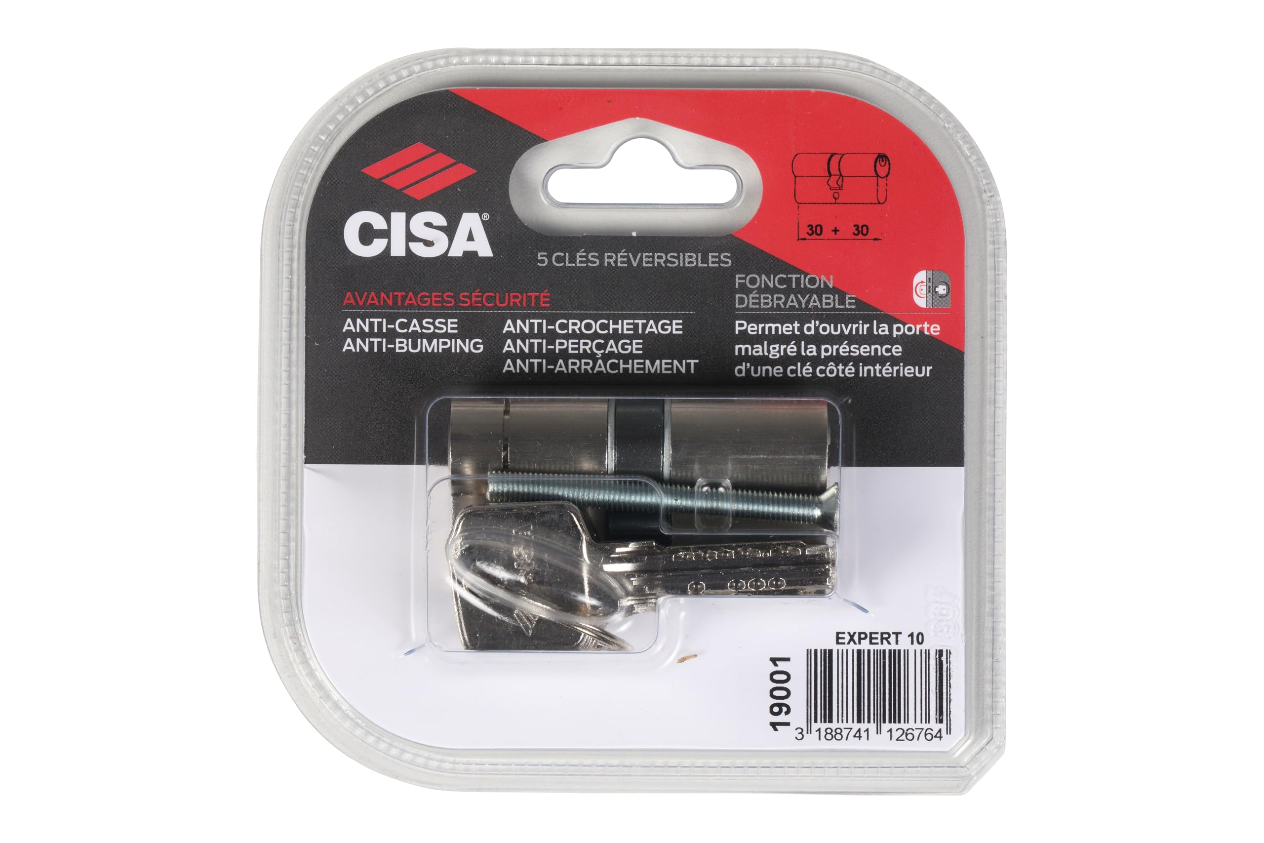 CISA Expert 10 - Cilindro de bloqueo (30 mm, 5 llaves)