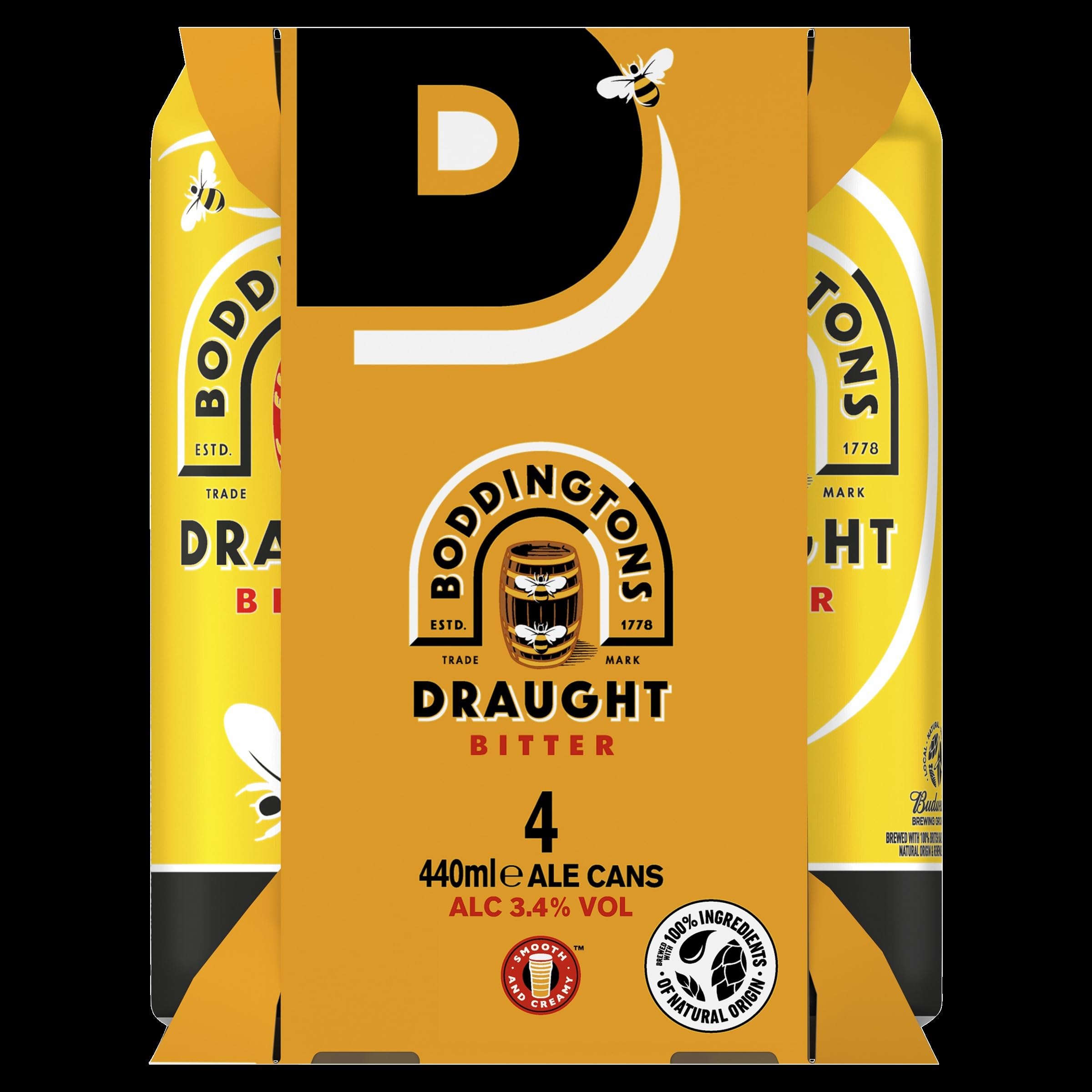 Draught Bitter Beer, 4 x 440ml cans
