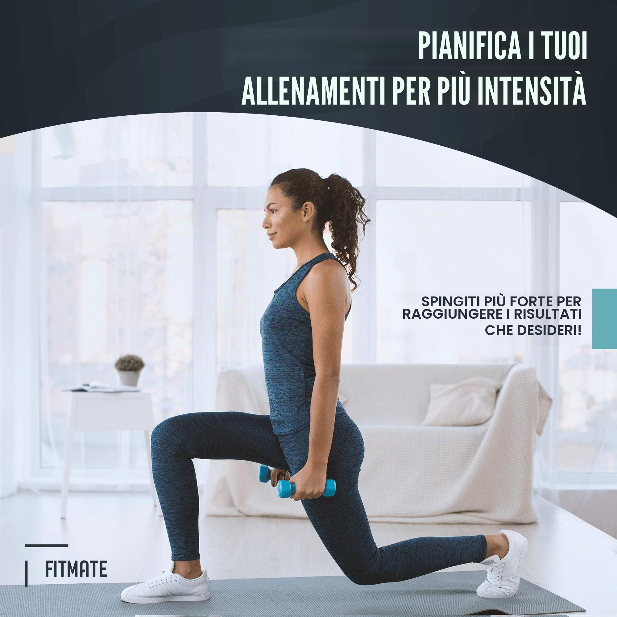FitMate Poster per esercizi con manubri e pesi gratuiti 42 x 63 cm decorazione palestra casa