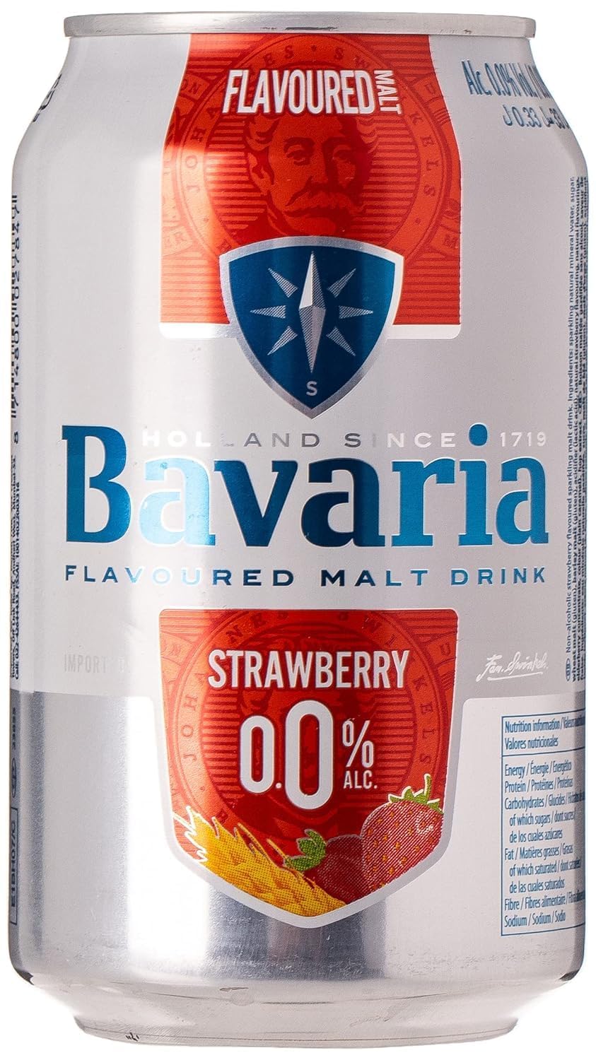 Bavaria Strawberry Non Alcoholic Malt Drink Can 330 ML Pack of 6