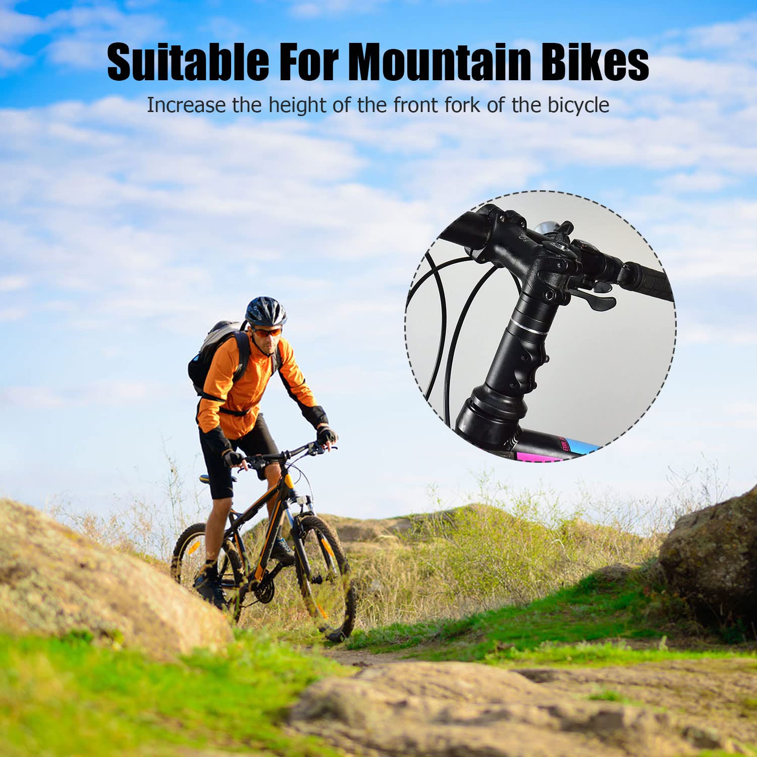 Aohcae Rialzo Manubrio Bicicletta Elevazione Manubrio Bicicletta Prolunga Manubrio Della Bicicletta Estensione Asta Forcella Manubrio Manubrio Manubrio MTB Bicicletta Elettrico con Chiave esagonale