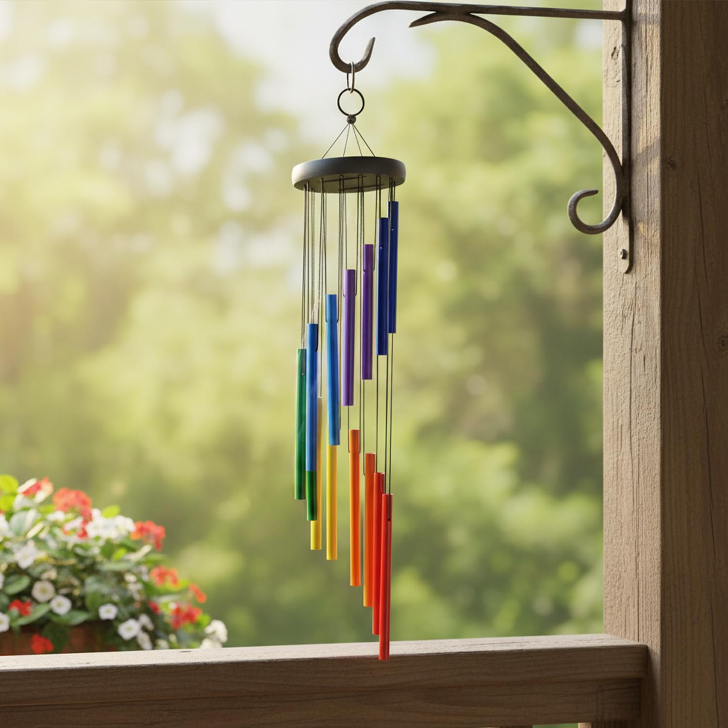 HindCraft Rainbow Wind Chimes for Balcony – 27-Inch Colorful Windchime for Home Decor, Wall Hanging Decoration & Positive Energy for Living Room(Pack of 1)-image-29