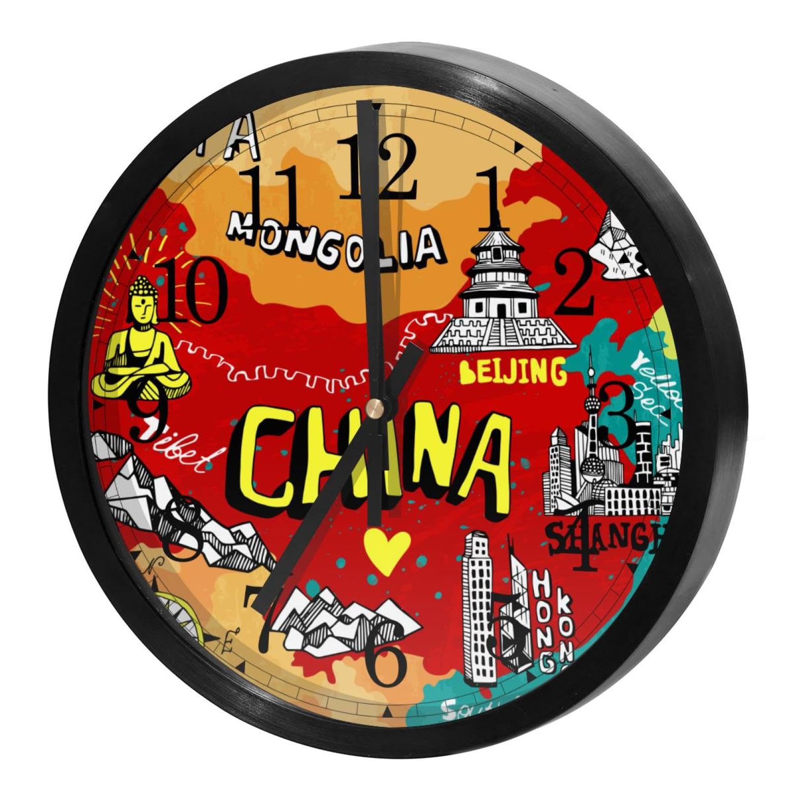 Horloge murale silencieuse à quartz ronde pour bureau