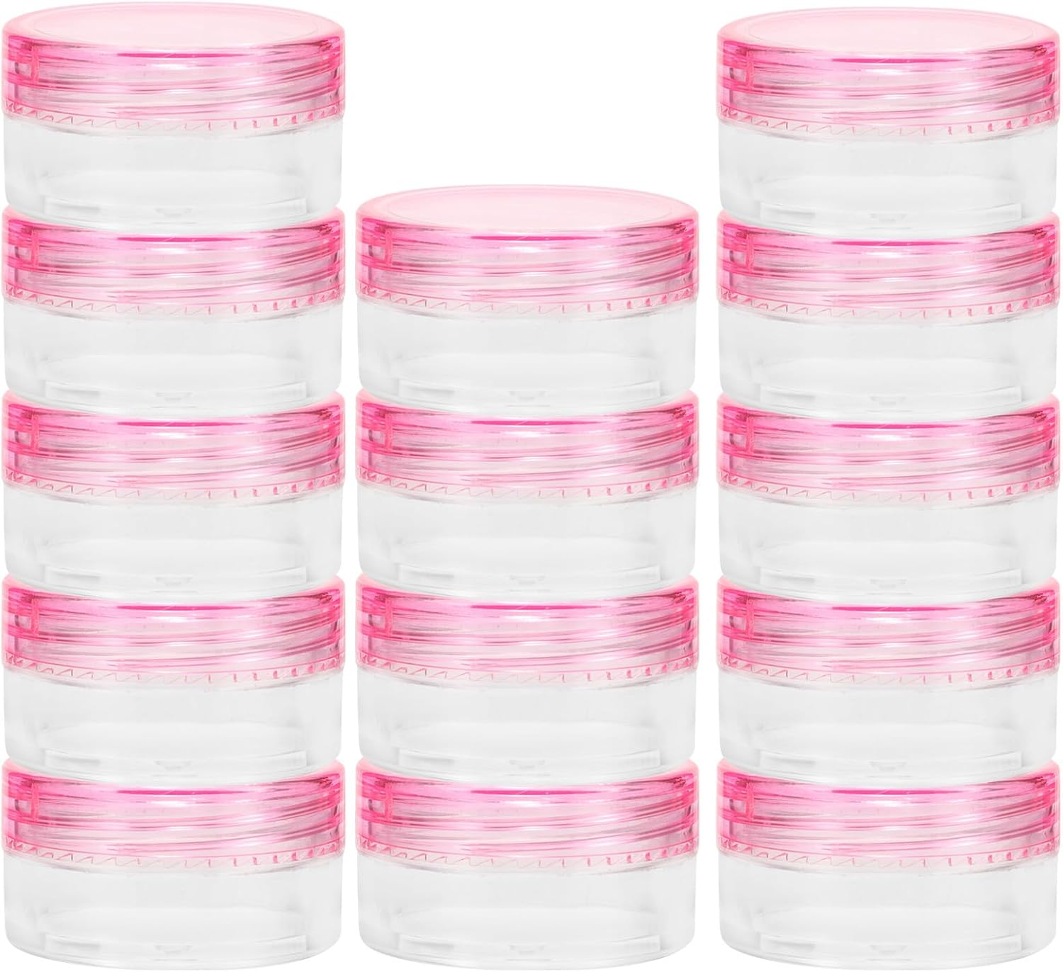 20 Pcs Pink 5G round Plastic Cosmetic Jar for Creams and Balms