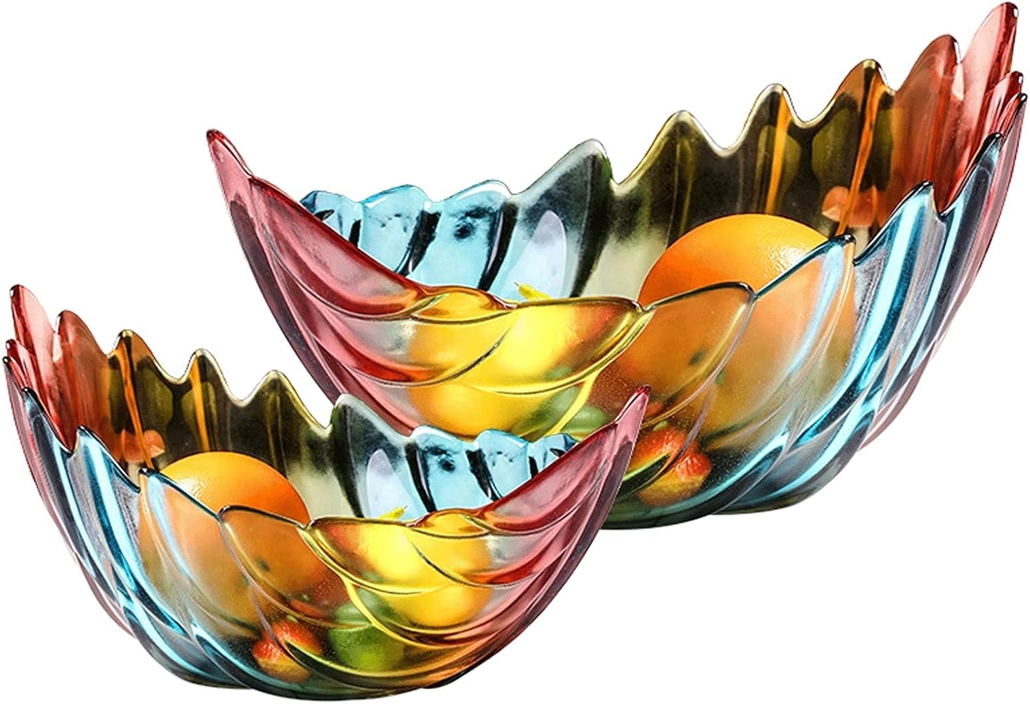 Fruit Basket Elegant Crystal Glass Centerpiece Serving Bowl