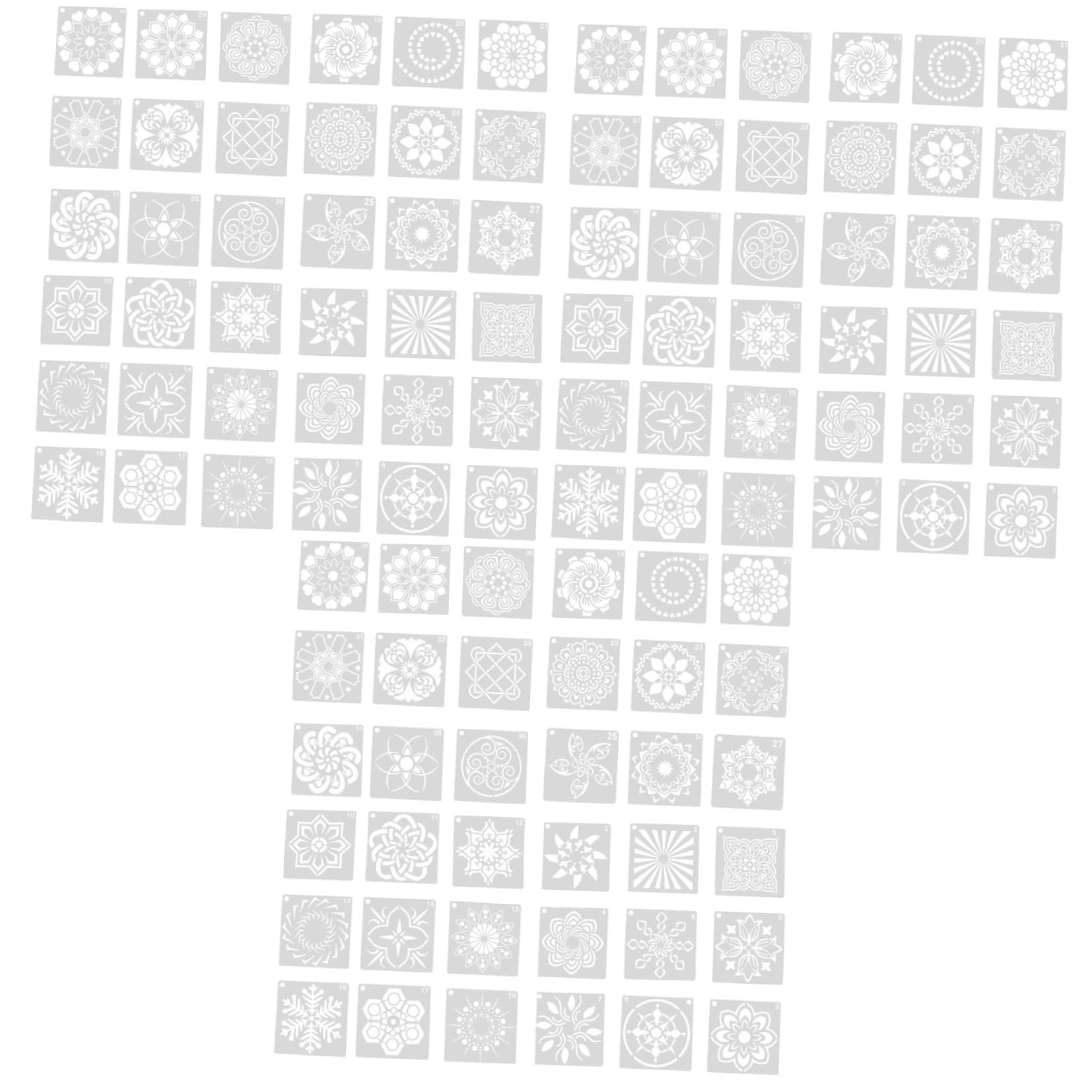 SEWACC 108 Stück Mandala Vorlage Mandala Malschablonen Aushöhlungsschablonen DIY Schablonen Zeichnungsschablonen