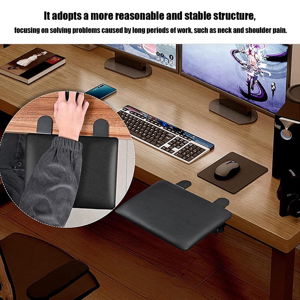 Reposabrazos Silla Oficina,Soporte Ergonómico Plegable Para Brazos De Escritorio y Silla, Soporte De Muñeca Para Oficina, Plegable 90°, Fácil De Almacenar