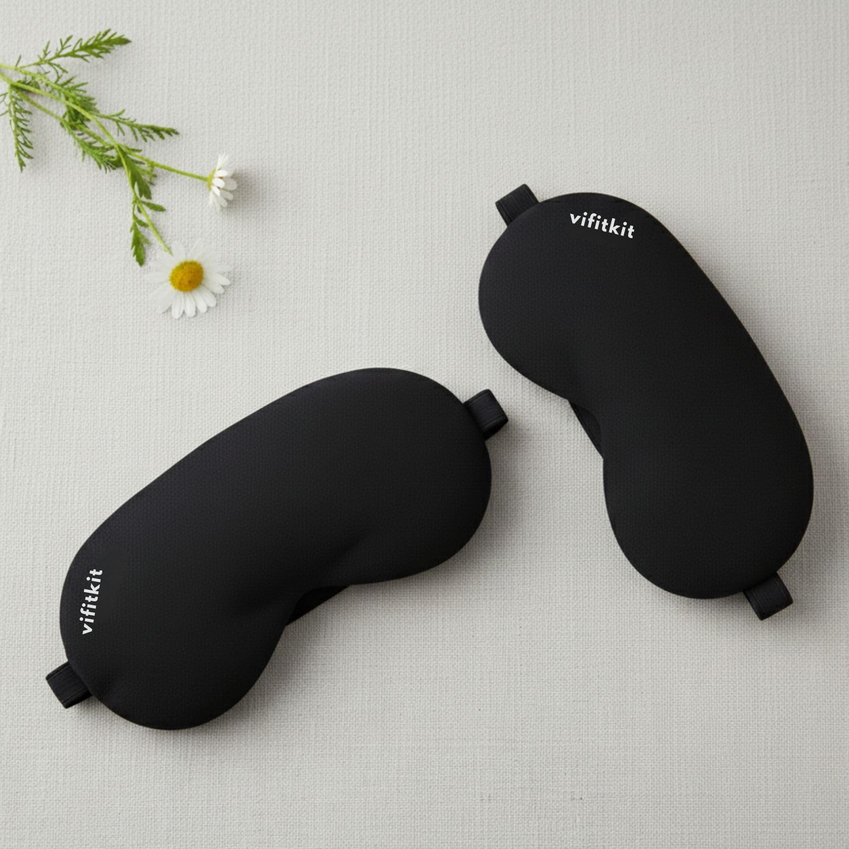 VFK by Xtrim Eye Mask for Sleeping with Adjustable Strap, (Pack of 2, Black)