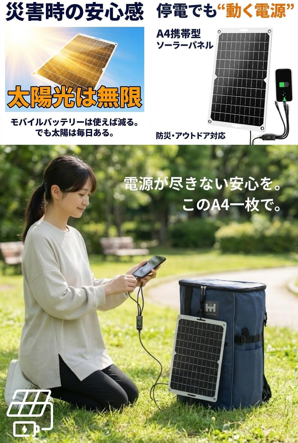 Amazon.co.jp: HIH 防災セット 1人用 ソーラーパネル付き 防災リュック