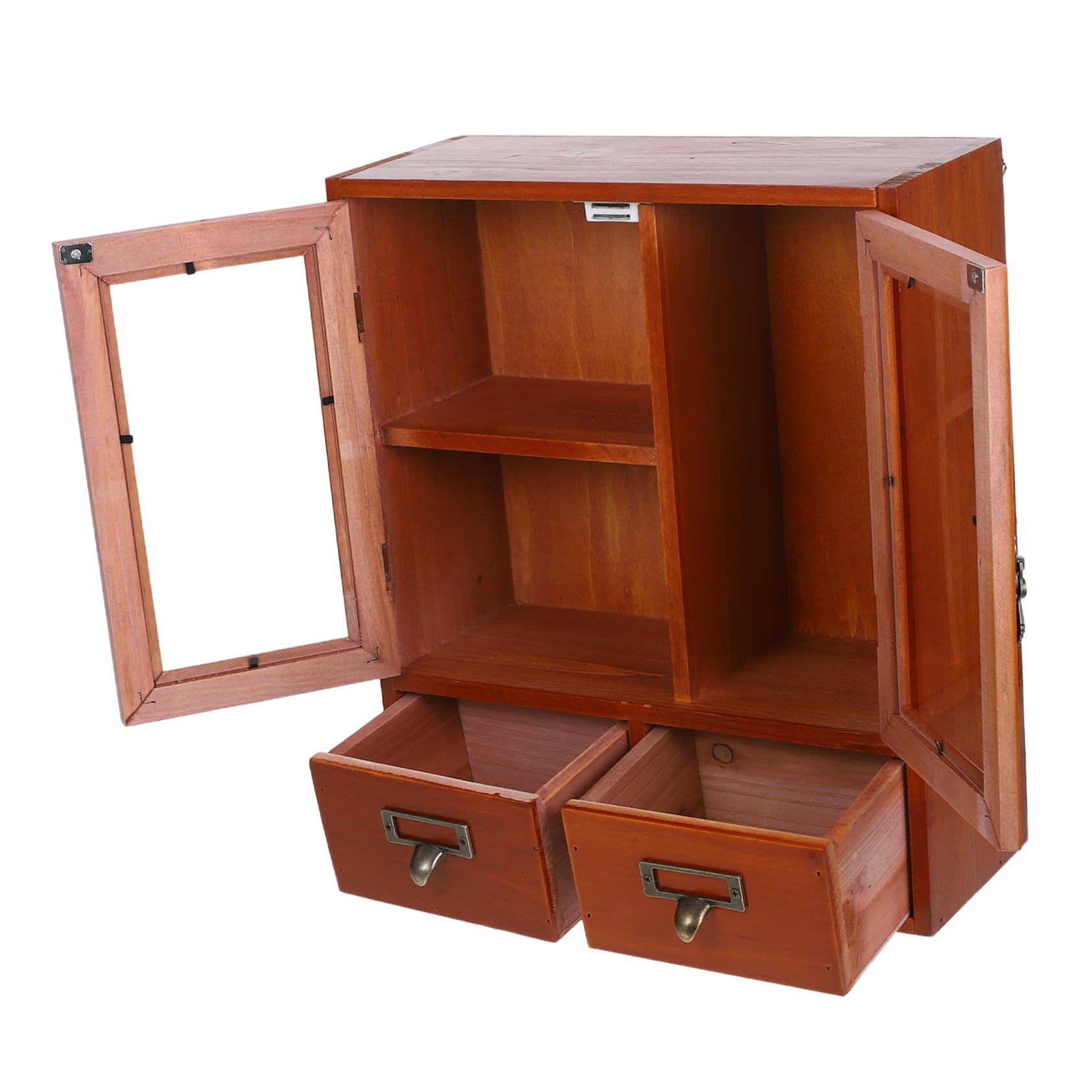 Gabinete de almacenamiento de pared organizador de madera marrón