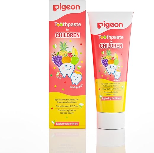 Pigeon Fruit Punch Toothpaste, For babies and Children Oral care,Fluroide -free,SLS free,Color free,Paraben Free, PH friendly,45 g