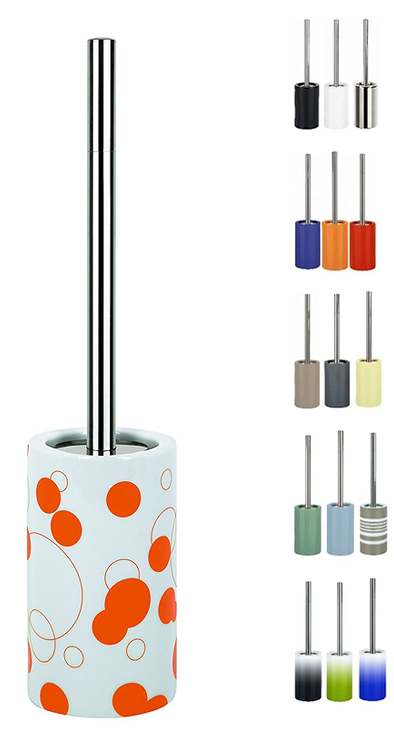Spirella Porcelain Tube Bubbles Toilet Brush, Orange