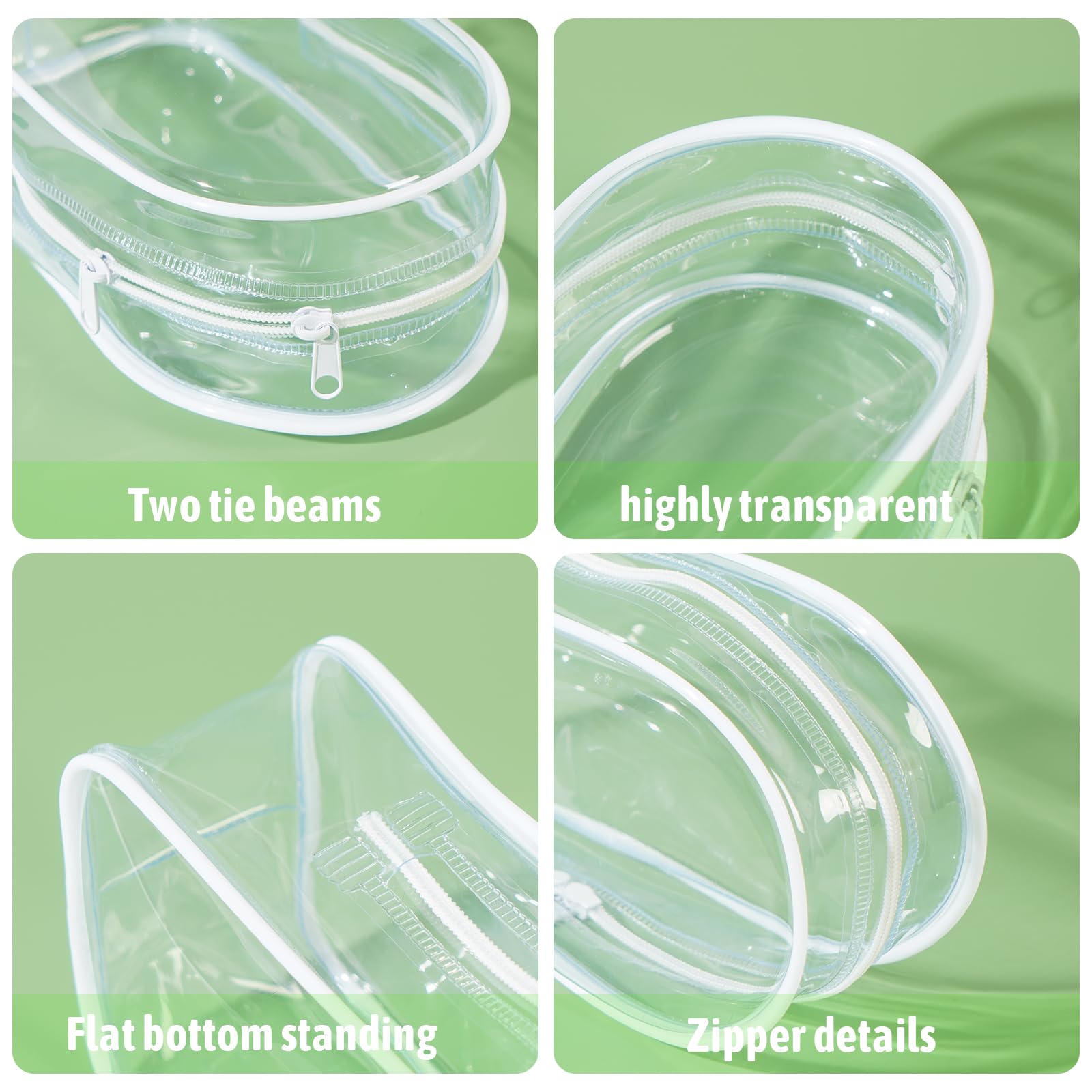 GGBOVVO Clear Figure Display Bag with Keychain for Doll, Positive Doll Storage Bag, Pouch Keychain Charms for Collectibles (with Zipper- Waterproof) Building Block Storage Bag,8.2 * 4.6 inch