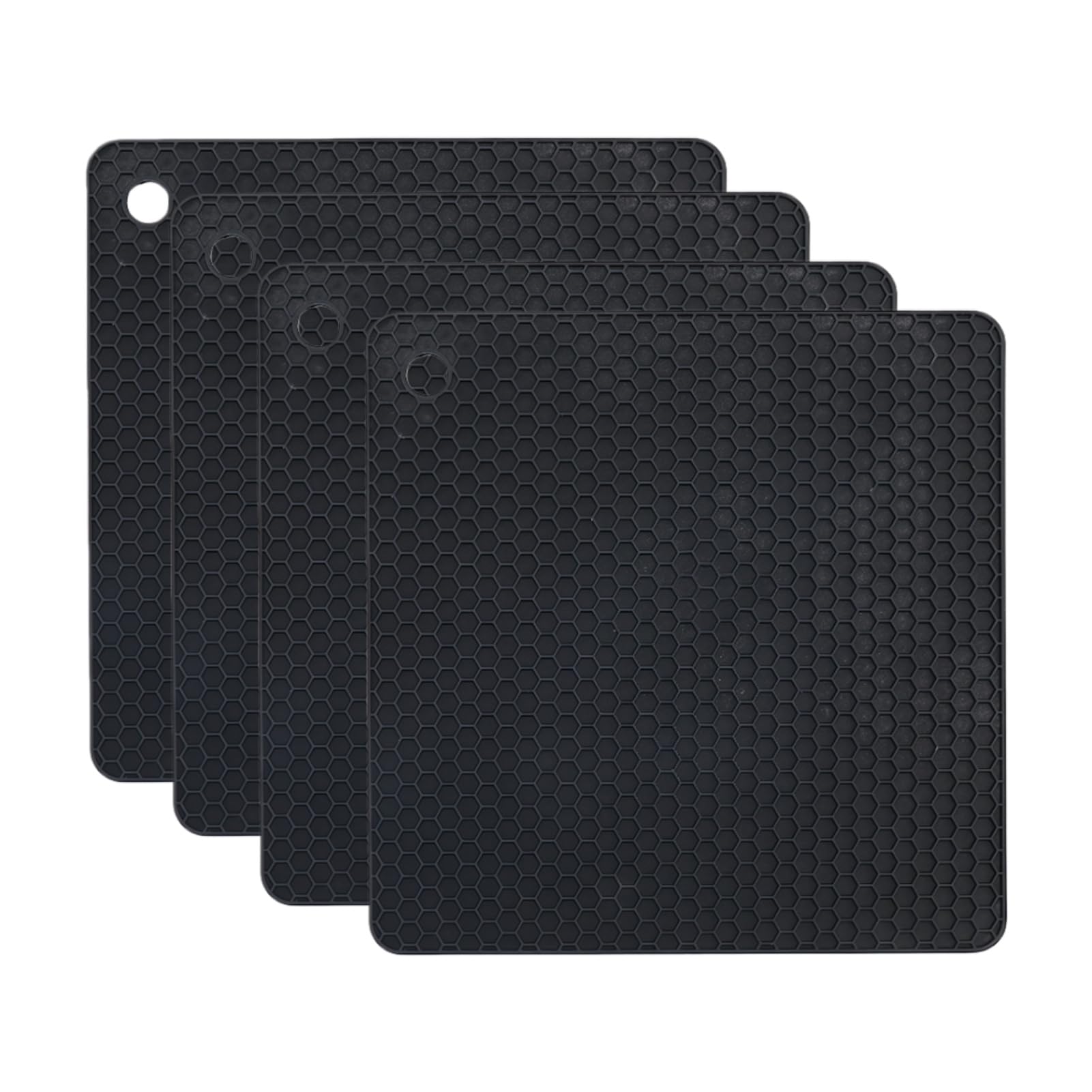 4Pcs Silicone Trivet Heat Resistant Mats, Non-Slip Kitchen Mats, Honeycomb Heat Resistant Hot Pads, Protector Trivets for Hot Pans & Countertop Protection