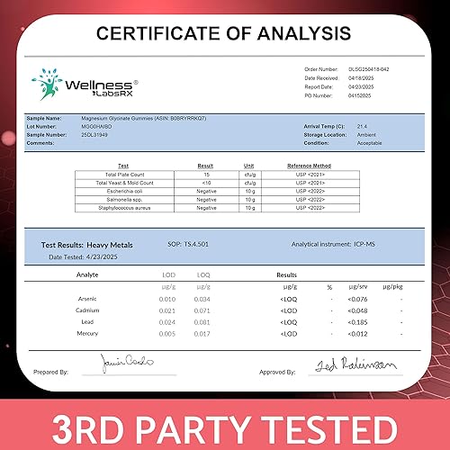 Miniatura 4 de Gomitas de glicinato de magnesio, 1000 mg - Suplemento de magnesio para apoyar la relajación, la salud del corazón - Gomitas de magnesio calmadas