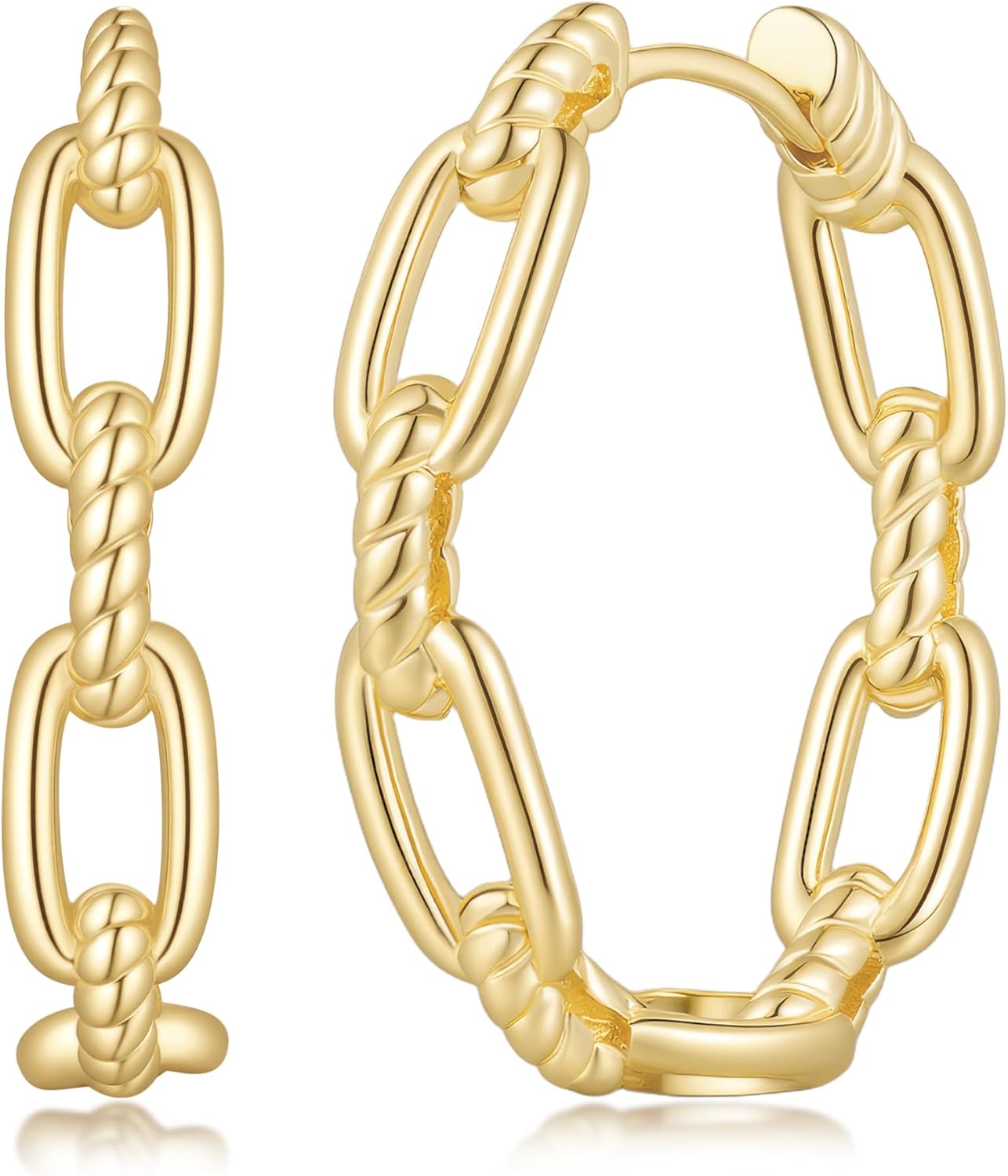 14K Gold Earrings for Women 14K Gold Hoop Earrings for Women Gold Hoops Earring for Womens Hoop Vintage Charm with Clean Lines Hoops Earring for Womens 23/27mm