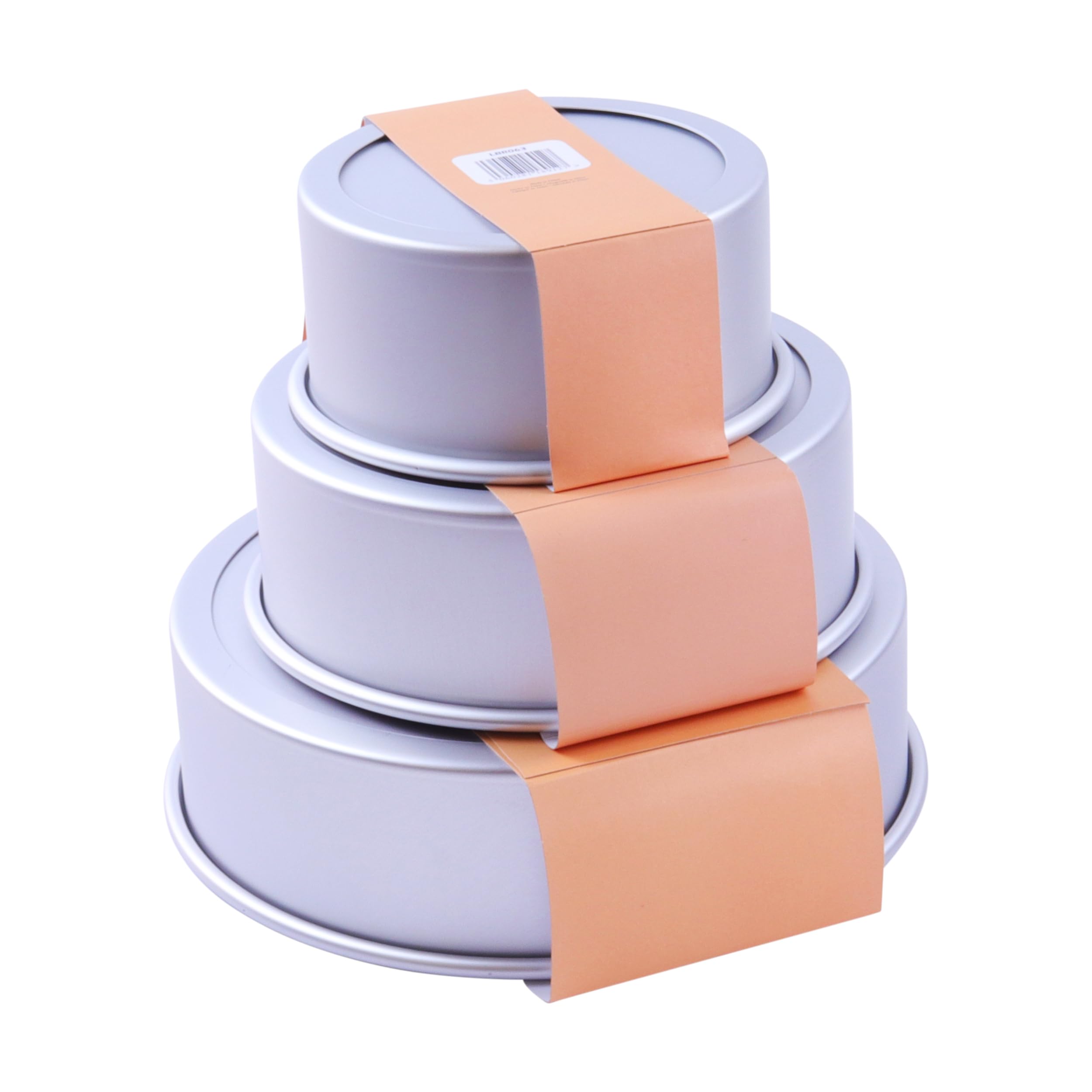 PME Loose Bottom Round Cake Pan, 3 inch deep - Set of 3, Silber - Image 2