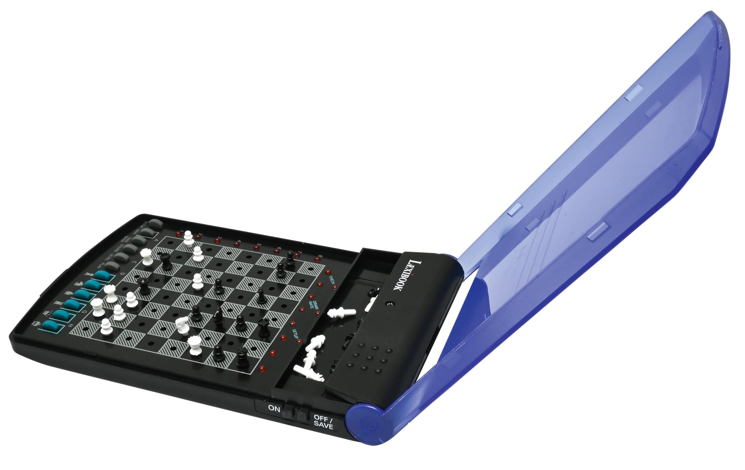 Lexibook, Set di Scacchi elettronico da Viaggio, 32 Pezzi, 64 Livelli di difficoltà, 1 a 2 Giocatori, Gioco di strategia, Gioco da Tavolo per Famiglie, LCG500LXB