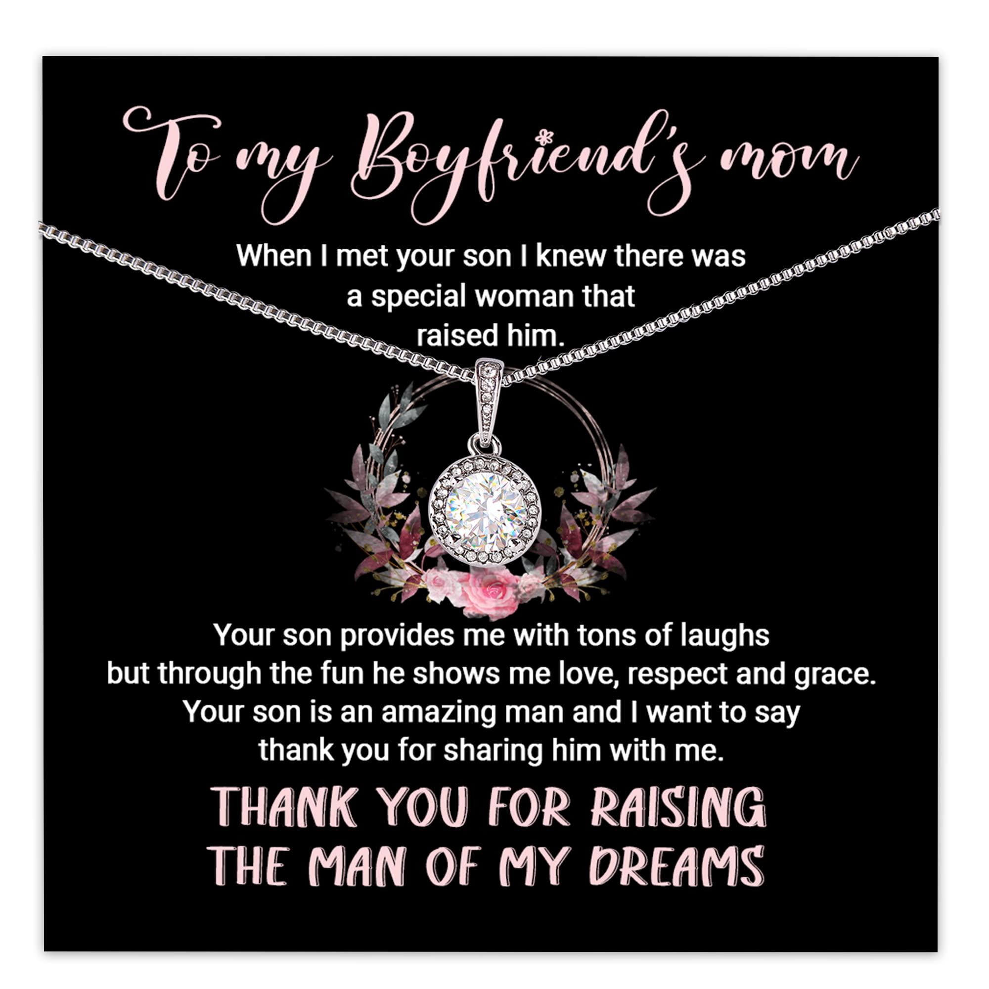 Harmony Gift Eternal Hope To My Boyfriends Mom Necklace, Boyfriend Mom Gifts From Girlfriend, Boyfriends Mom Necklace, Gifts For Boyfriends Mom, To My Boyfriends Mom Gifts, Happy Mothers Day Jewelry,