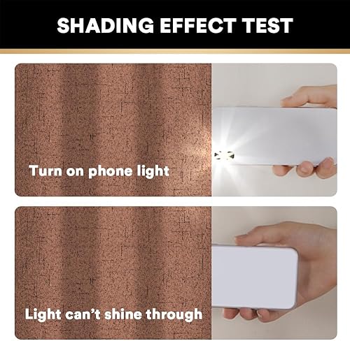 Miniatura 80 de PrinceDeco Cortinas opacas 100% para dormitorio, cortina de lino para puerta corrediza de cristal, cortinas opacas extra anchas con ojales Arena