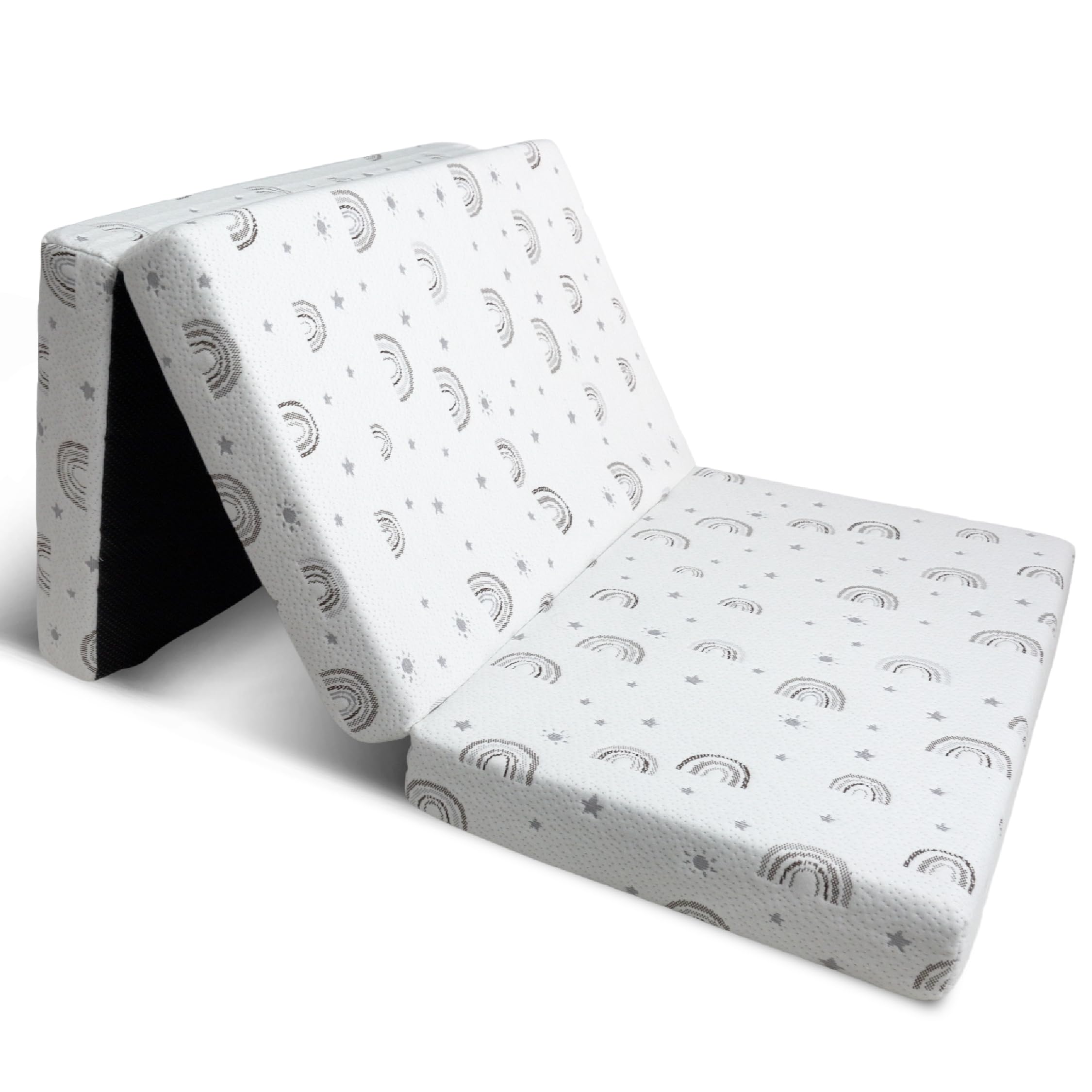 Colchón Cuna de Viaje 120x60 cm Plegable – Colchón para Bebé con Funda Extraíble y Lavable, Espuma Cómoda y Transpirable, Incluye Bolsa de Transporte