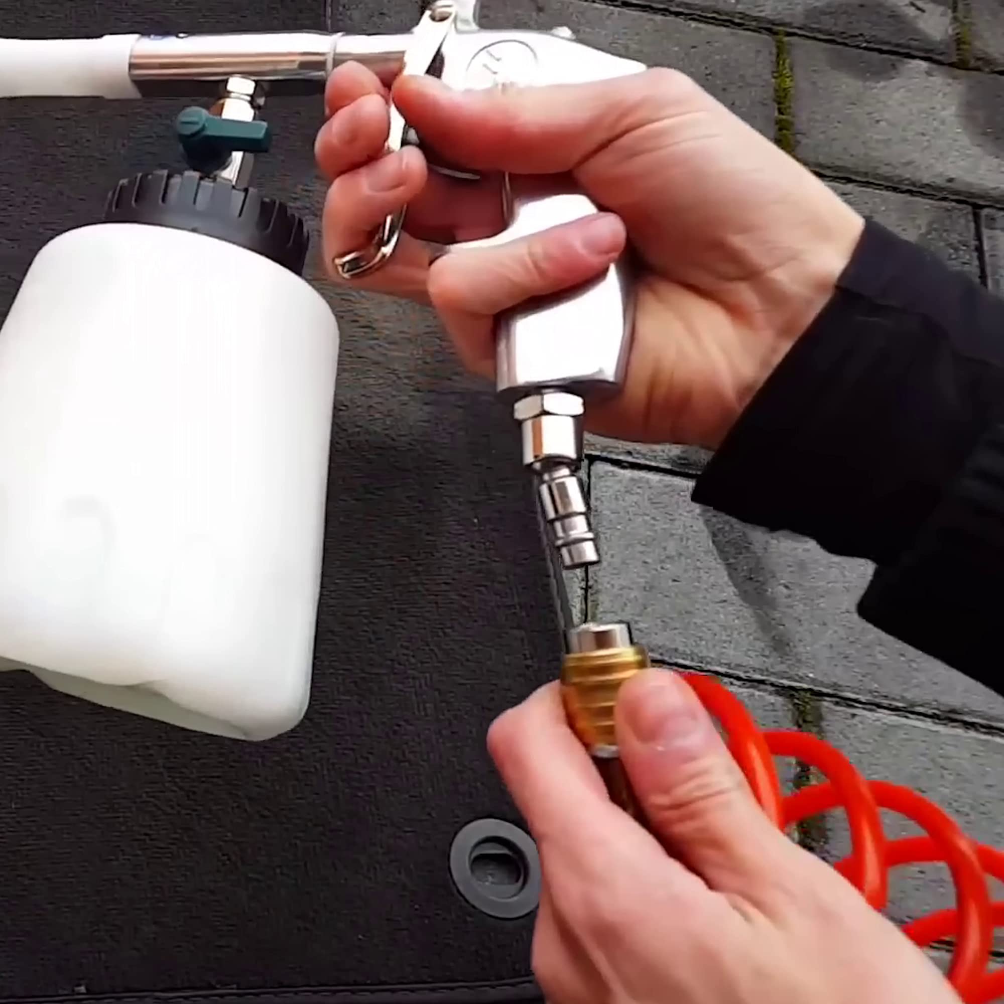 Benbow Raccordo filettato ad aria compressa femmina girevole con raccordo a 360° con tubo di pressione media da 1/4"