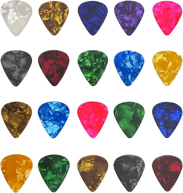 TSHAOUN 60 Pcs Guitar Picks, 5 Different Thickness Colorful Guitar Picks Guitar Plectrums for Acoustic, Electric, Bass Guitar for Gift Includes 0.5mm 0.58mm 0.75mm 0.84mm 1.0mm 1.2mm