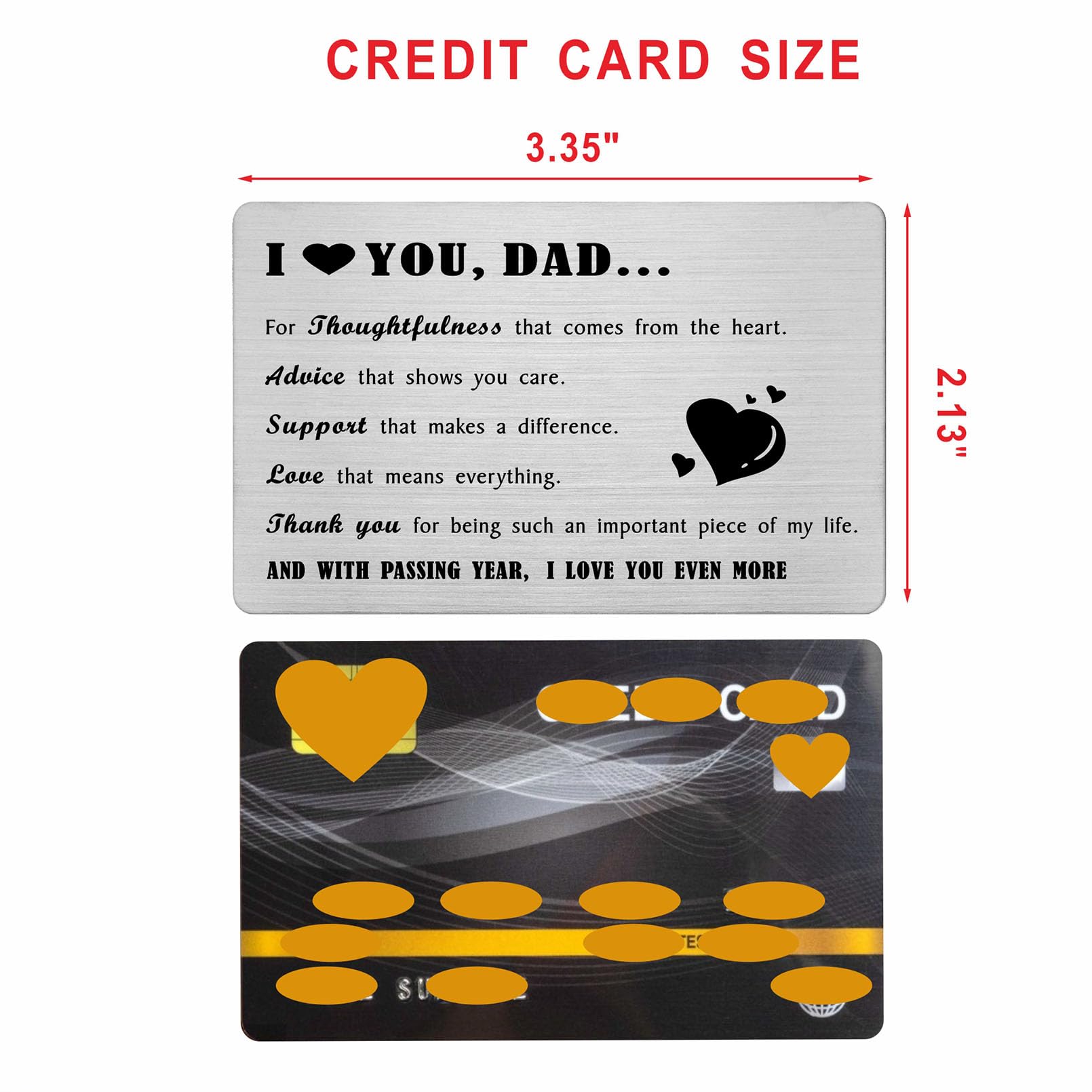 Richesele Dad Gifts from Daughter/Son - I Love You Dad Wallet Card - Credit Card Size Metal Insert for Daddy Christmas - Image 2
