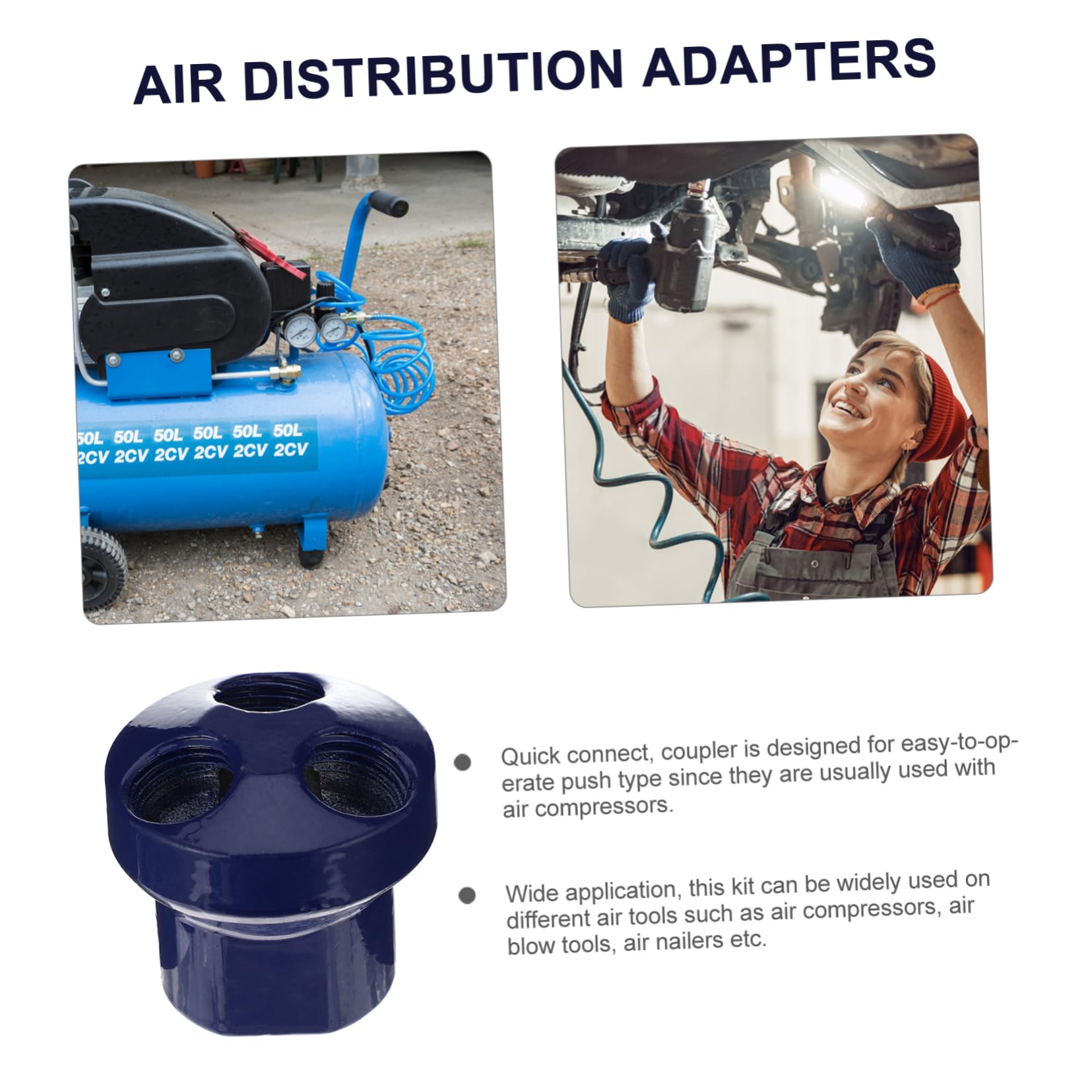 LIFKOME Aluminum Air Distributor Kit Air Hose for Compressor Quick Connect Coupler