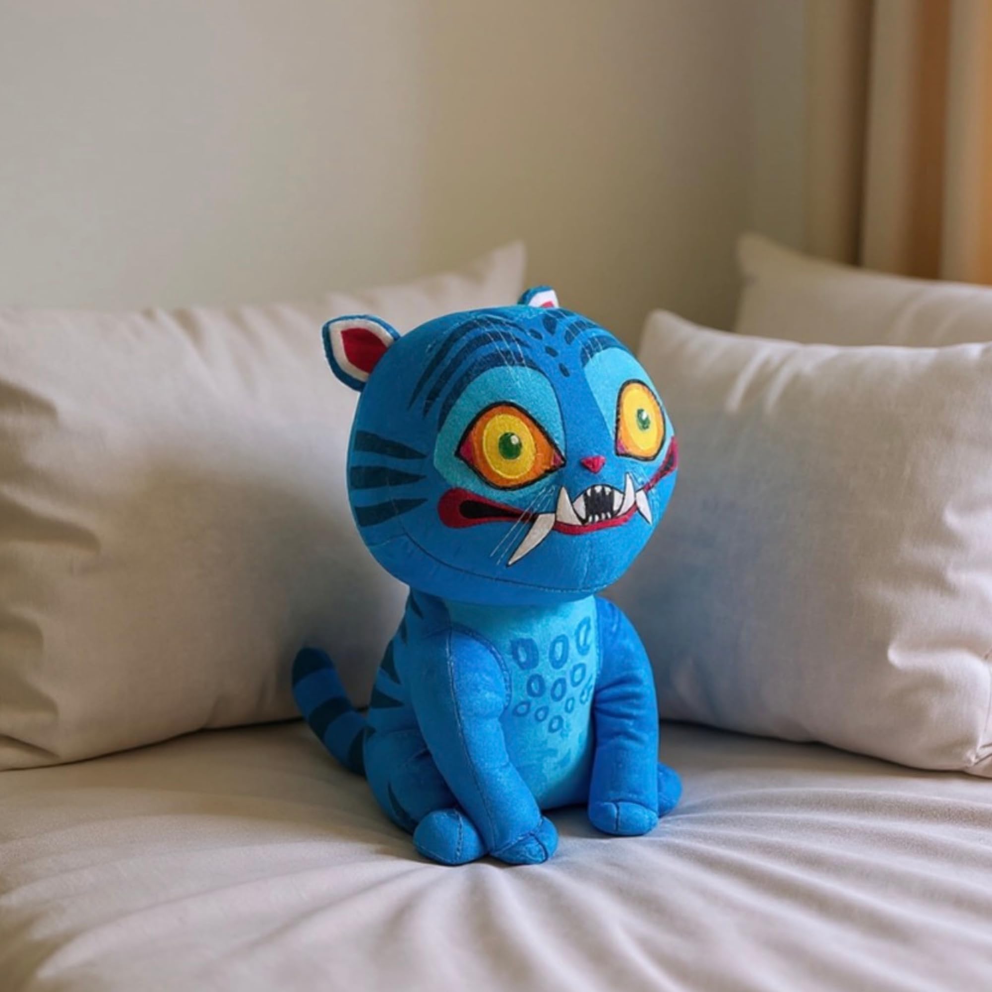 Kpop Demon Hunters Derby - Almohada de peluche de personaje Pal, súper suave, azul y grande, 16 x 12 pulgadas
