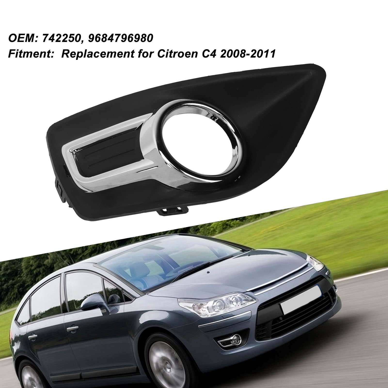 Nebelscheinwerfer Abdeckung Für Citroën C4 - Chrom Design Für Frontstoßstange 2008-2011