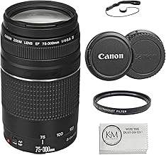 Canon EF 75-300mm f/4-5.6 III Lens Bundled with 58mm UV Filter + Lens Cap Keeper + Microfiber Cleaning Cloth (4 Items)