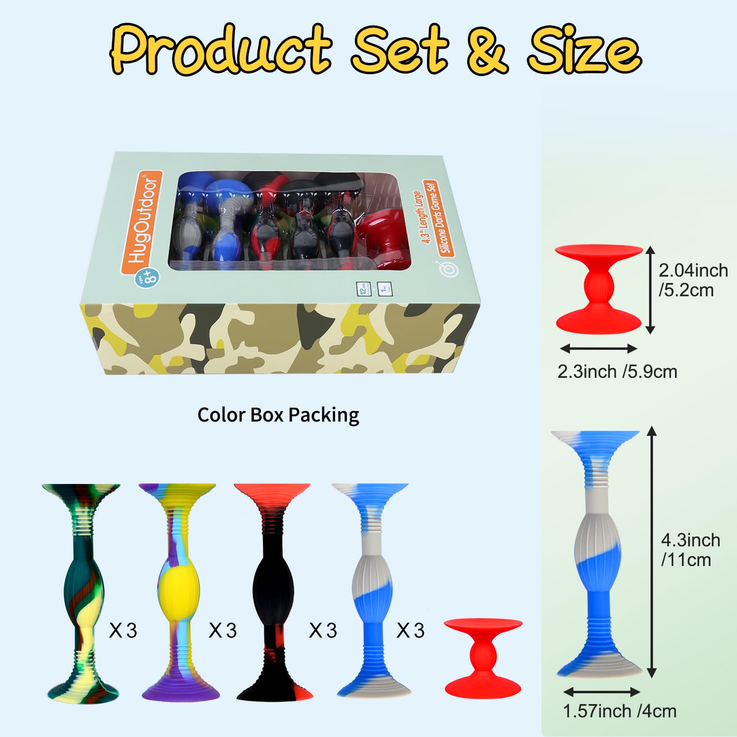 HugOutdoor Set 22 Giocattoli A Ventosa Per Bagno E Doccia - Morbidi Blocchi In Silicone