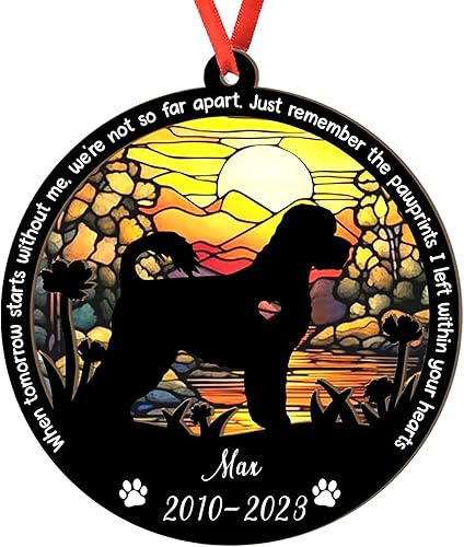 Miniatura 96 de Adorno personalizado para atrapasoles Bichon Frise, Bichon Frise Sun Catcher Adorno de Navidad – Regalo para perro amante, Bichon Frise 3D 2 capas