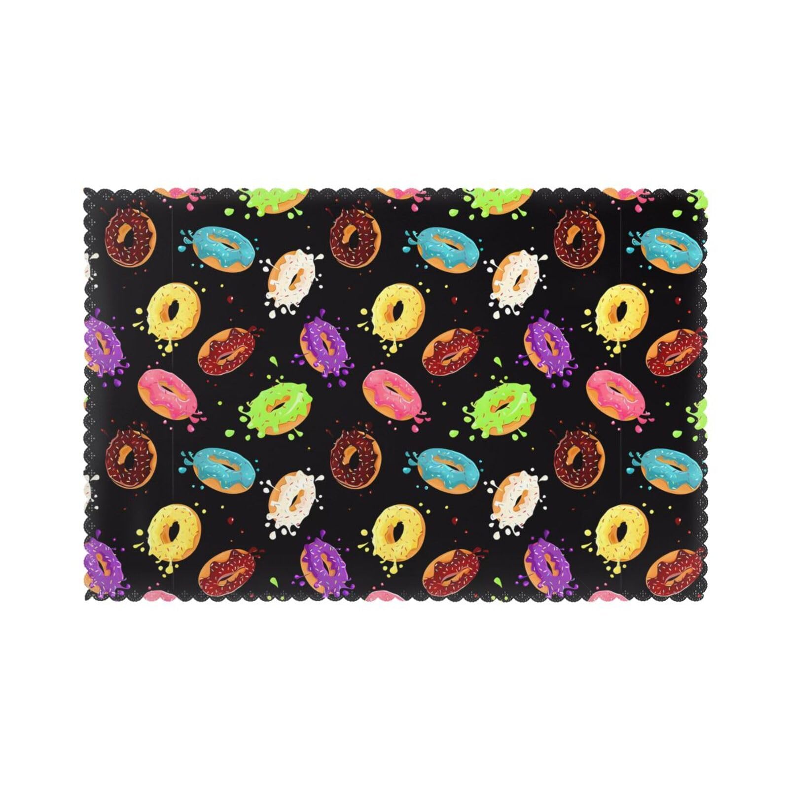HJFCZH Donut Prints Placemats Set of 6 12x18in – A Great Housewarming Gift for a Warm & Stylish Home