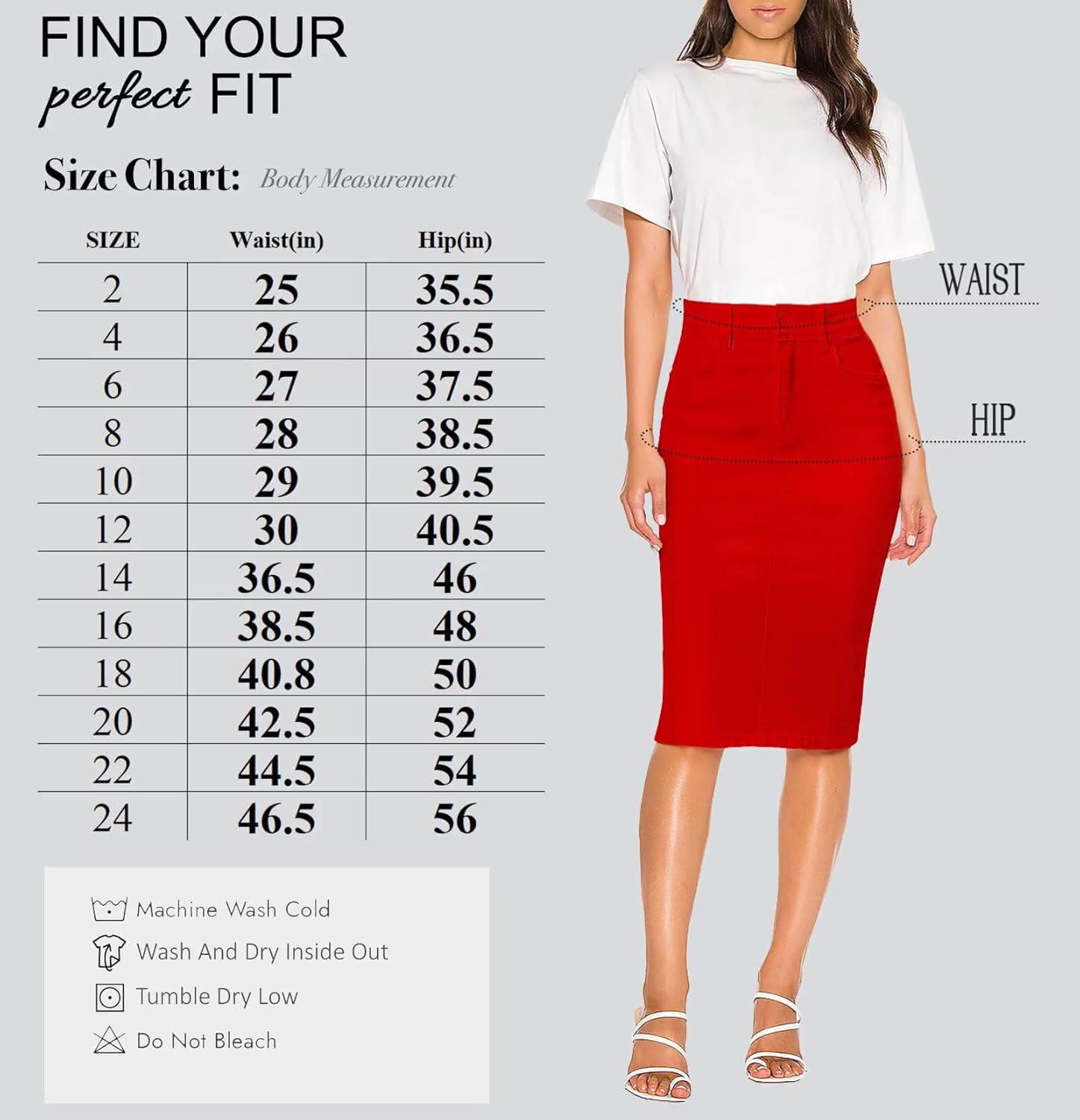 Lexi Womens Super Comfy Hyper Stretch Denim Skirt - Image 7