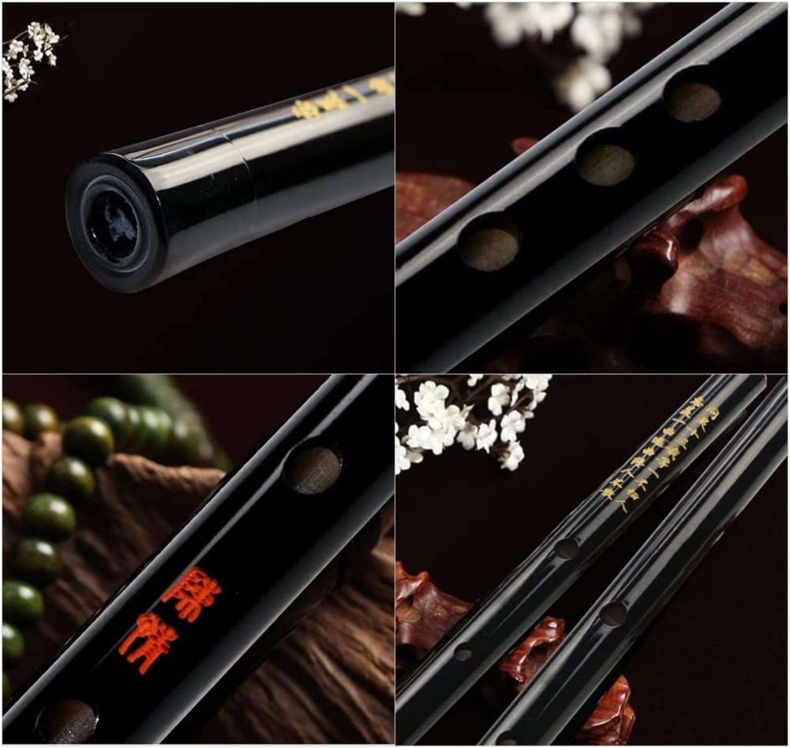 Dizi - Flauta de bambú tradicional chino con bolsa de transporte para amantes de la música para principiantes (F Key)